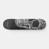 Gothic Half Skull Black en White Grunge Texture Persoonlijk Skateboard (Horizontaal)