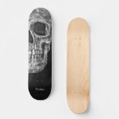 Gothic Half Skull Black en White Grunge Texture Persoonlijk Skateboard (Voorkant)