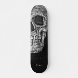Gothic Half Skull Black en White Grunge Texture Persoonlijk Skateboard