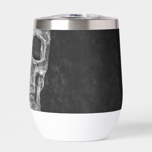 Gothic Half Skull Cool Black and White Grunge (Voorkant)