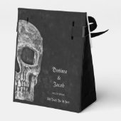 Gothic Half Skull Cool Black and White Grunge Bedankdoosjes (Achterkant)