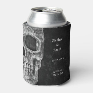 Gothic Half Skull Cool Black and White Grunge Blikjeskoeler