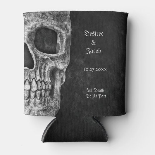 Gothic Half Skull Cool Black and White Grunge Blikjeskoeler (Voorkant)