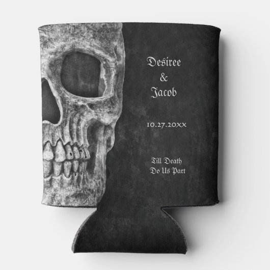 Gothic Half Skull Cool Black and White Grunge Blikjeskoeler (Achterkant)