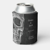 Gothic Half Skull Cool Black and White Grunge Blikjeskoeler (Blikje Achterkant)