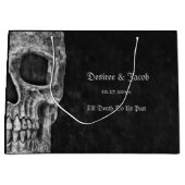 Gothic Half Skull Cool Black and White Grunge Groot Cadeauzakje (Voorkant)