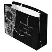 Gothic Half Skull Cool Black and White Grunge Groot Cadeauzakje (Achterkant Gekanteld)