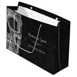 Gothic Half Skull Cool Black and White Grunge Groot Cadeauzakje