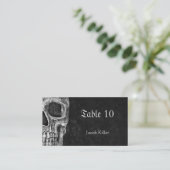 Gothic Half Skull Cool Black And White Grunge Plaatskaartje (Staand voorkant)