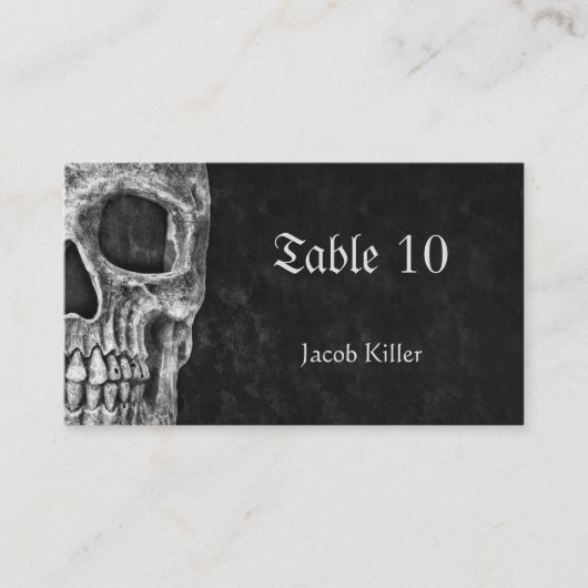 Gothic Half Skull Cool Black And White Grunge Plaatskaartje (Voorkant)