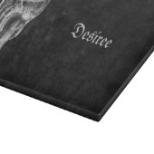 Gothic Half Skull Cool Black and White Grunge Snijplank (Hoek)