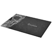 Gothic Half Skull Cool Black and White Grunge Snijplank (Hoek)