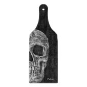 Gothic Half Skull Cool Black and White Grunge Snijplank (Voorkant)