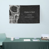Gothic Half Skull Cool Black and White Grunge Spandoek (Beurs)