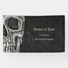 Gothic Half Skull Cool Black and White Grunge Spandoek