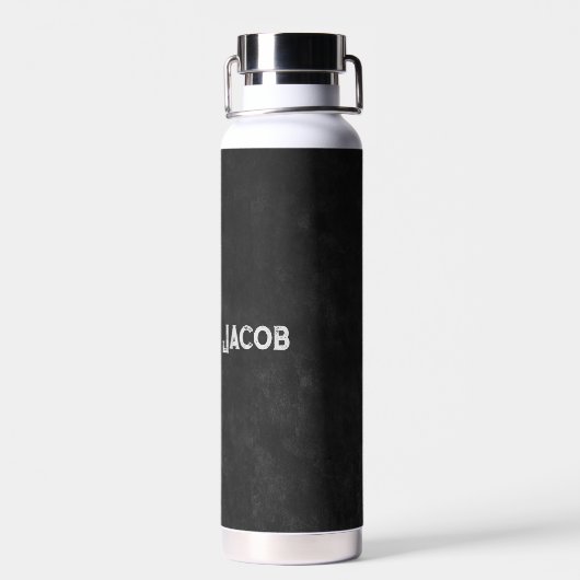 Gothic Half Skull Cool Black and White Grunge Waterfles (Achterkant)