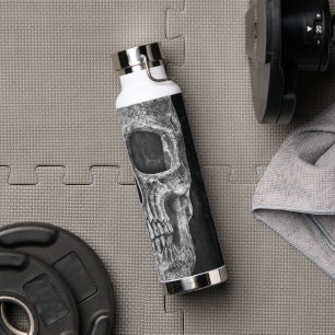 Gothic Half Skull Cool Black and White Grunge Waterfles