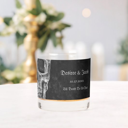 Gothic Half Skull Cool Black and White Grunge Whisky Glas (Insitu (Huwelijk))