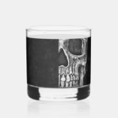 Gothic Half Skull Cool Black and White Grunge Whisky Glas (Rechts)