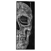 Gothic Half Skull Cool Black and White Grunge Wijn Cadeautas (Voorkant)