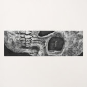 Gothic Half Skull Cool Black and White Grunge Yogamat (Achterkant (horizontaal))