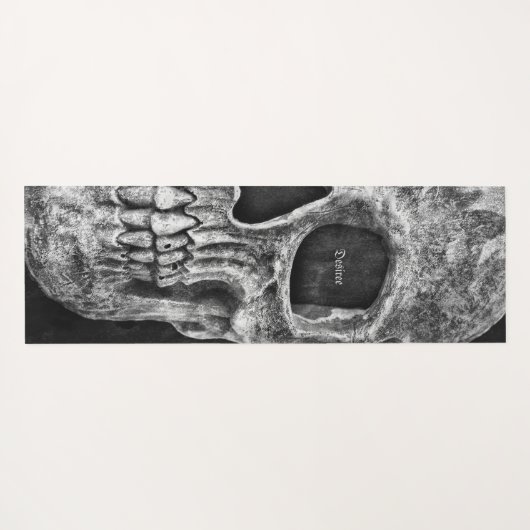 Gothic Half Skull Cool Black and White Grunge Yogamat (Achterkant (horizontaal))
