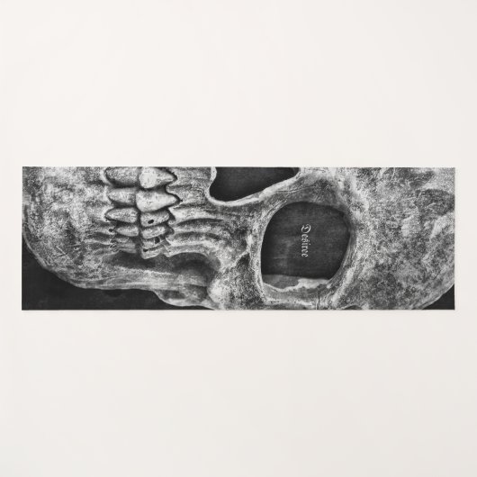 Gothic Half Skull Cool Black and White Grunge Yogamat (Voorkant (horizontaal))