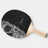Gothic Half Skull Cool Black and White Texture Tafeltennisbatje (Zijkant)