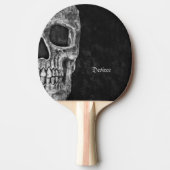 Gothic Half Skull Cool Black and White Texture Tafeltennisbatje (Voorkant)