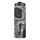 Gothic Half Skull Cool Black and White Texture Thermosbeker (Voorkant)