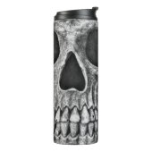 Gothic Half Skull Cool Black and White Texture Thermosbeker (Gedraaid links)