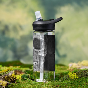 Gothic Half Skull Cool Black and White Texture Waterfles