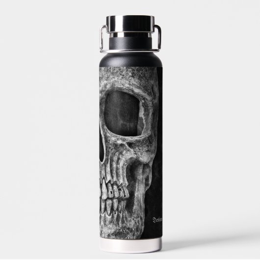 Gothic Half Skull Cool Black and White Texture Waterfles (Achterkant)