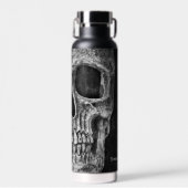 Gothic Half Skull Cool Black and White Texture Waterfles (Voorkant)