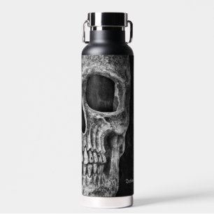 Gothic Half Skull Cool Black and White Texture Waterfles
