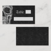 Gothic Half Skull Cool Black And White Wedding Plaatskaartje (Voorkant / Achterkant)
