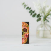 Gothic Half Skull Face Red Green Tattoo Shop Mini Visitekaartje (Staand voorkant)