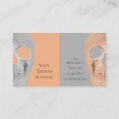 Gothic Half Skull Face Tan Grey Tattoo Shop Visitekaartje (Achterkant)