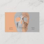Gothic Half Skull Face Tan Grey Tattoo Shop Visitekaartje (Voorkant)