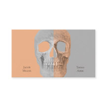 Gothic Half Skull Face Tan Grey Tattoo Shop