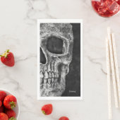 Gothic Half Skull Head Black en White Cool Grunge Servet (Insitu)