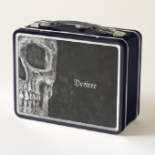 Gothic Half Skull Head Cool Black and White Grunge (Achterkant)