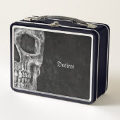 Gothic Half Skull Head Cool Black and White Grunge (Voorkant)