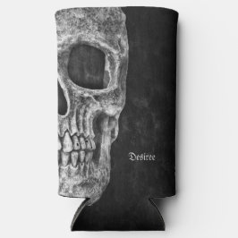 Gothic Half Skull Head Cool Black and White Grunge Seltzer Blikjeskoeler