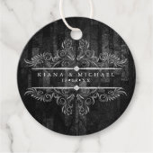 Gothic Hallowedding Scrollwork B&W ID866 Bedankjes Labels (Voorkant)