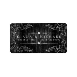 Gothic Hallowedding Scrollwork B&W ID866 Etiket