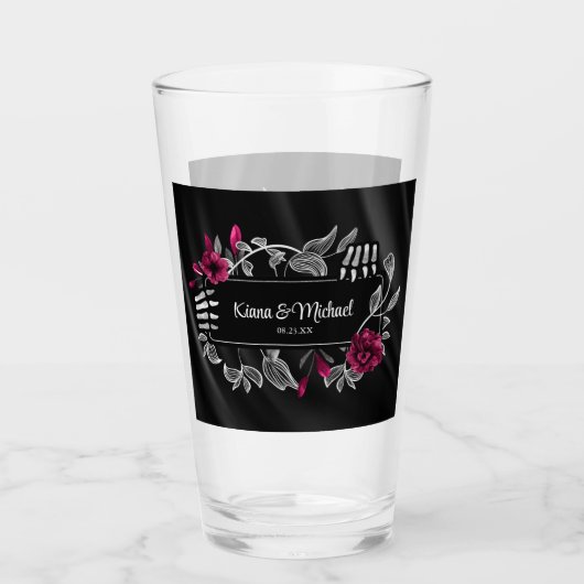 Gothic Hallowedding Skeletal Hands Burgundy ID866 Glas (Voorkant)