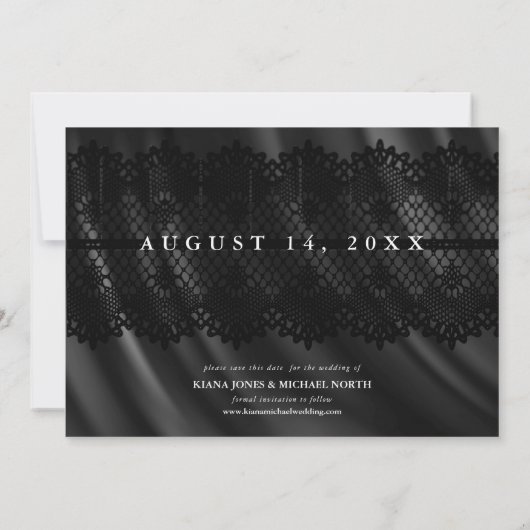 Gothic Hallowedding Skeletal Lace Burgundy ID866 Save The Date (Achterkant)