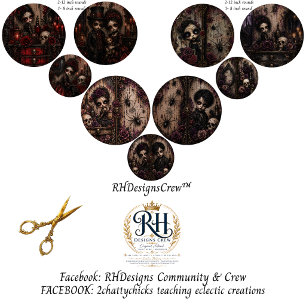 Gothic Halloween 12 & 8" Ronde Decouapge Inpakpapier Vel