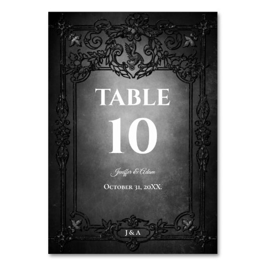 Gothic Halloween Alternative Wedding Kaart (Voorkant)